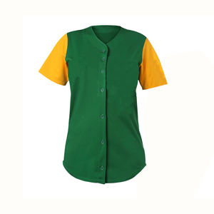 Camiseta con botones de poliéster y logotipo bordado personalizado, uniforme de béisbol de softbol de uso factible, ropa deportiva estampada para mujer - Product Image 5