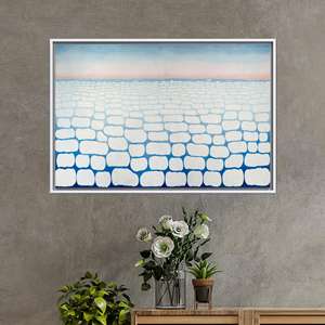 งานศิลปะบนผืนผ้าใบพิมพ์ลาย: ดีไซน์ภาพวิวฤดูหนาวแบบนามธรรมสมัยใหม่,1P:กรอบสีขาว - Product Image 1