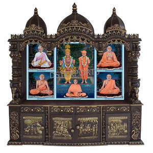 Templo Gopuram Tradicional de Estilo Sur para Sala de Pooja, Templo de Madera de Lujo de Gran Tamaño para Sala de Pooja, Templo de Madera Tallado a Mano, EE. UU. - Product Image 5