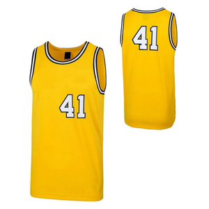 Maillot rétro américain de basket-ball respirant en maille brodée Ensemble grande taille Techniques imprimées - Product Image 1