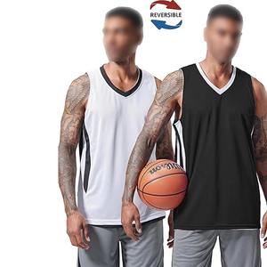 Maillots de basket-ball unisexes personnalisés de haute qualité, respirants, 100% polyester, sans manches, vente en gros, dernier design - Product Image 3