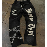 Joggers Homme d'été en Velours Côtelé Imperméables, Style Urbain, avec Broderie Effet Vieilli Personnalisée, Coupe Droite, Braguette Mi-Boutonnée et Ourlet Fendu
