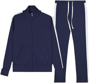 Cárdigan deportivo informal para hombre, sudaderas de invierno de 2 piezas, conjuntos de pantalones de chándal, capucha con estampado en relieve hecha de lana - Product Image 2