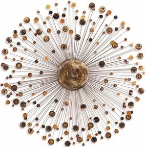 Pièce d'art murale décorative de luxe en métal artisanale complexe avec des motifs floraux détaillés adaptés aux intérieurs de villa - Product Image 4