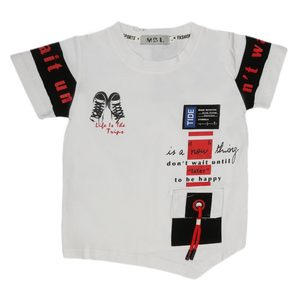 Boys Half Sleeves T-<b>Shirt</b> - White - Product Image 1