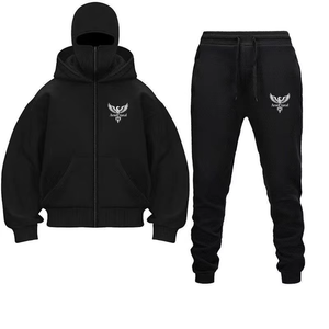 Femme Hommes Survêtements Casual Masked Zipper Hooded + Jogging Sweatpants 2Piece Set Daily Hooded Sweatshirt Clothing Hot Couples - Product Image 3