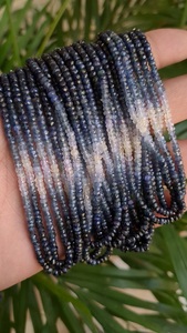 Gran calidad, 16 pulgadas, zafiro azul, cuentas de piedras preciosas sombreadas, 3mm, Rondelle facetado, Ombre, cuentas de zafiro, cuentas sombreadas de zafiro azul - Product Image 2