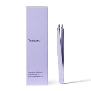Pinzas profesionales hechas a mano de acero inoxidable para cejas, 9,6 cm, Punta inclinada, punta cuadrada, pinzas ligeras duraderas para el cabello de las cejas - Product Image 2