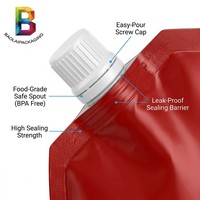 Fabricant de sachets souples à bec verseur personnalisés de 500g, haute barrière, qualité alimentaire, norme UE, pour emballage de sauces liquides