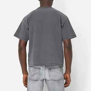 เสื้อยืดโอเวอร์ไซส์ของผู้ชายรุ่นครอปผ้าฝ้ายฟอกลายสกรีนแบบกำหนดเอง100% - Product Image 5