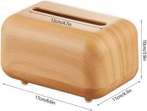 Boîte à mouchoirs support stockage couverture en bois étui à papier toilette conteneur maison voiture bureau boîte à mouchoirs - Product Image 2