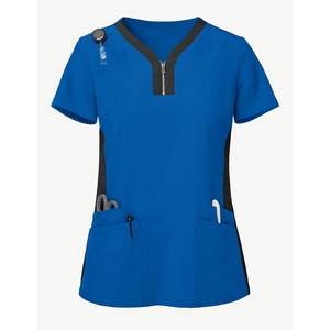Precio de fábrica Uniforme de mujer Cuello en V Túnica Top Enfermera Logotipo personalizado Tamaños Médico Hospital Clínica Laboratorio Venta al por mayor Scrub Set - Product Image 3
