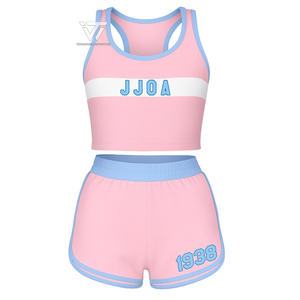 Greek Jack and Jill of America JJOA Sorority Clothing prêt à expédier Ensemble de sport 2 pièces pour femme: débardeur avec short - Product Image 1
