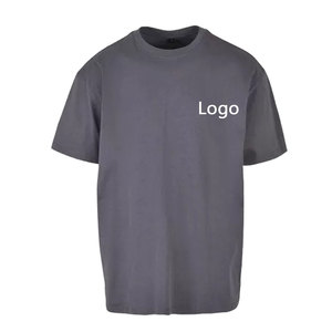 Camiseta Oversize Personalizada con Logo para Hombre, Algodón Pesado, Azul Marino Liso, Hombro Caído, Ajuste Holgado, Cuello Redondo, Manga Corta - Product Image 2