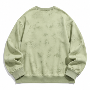 เสื้อสเวตเชิ้ตคอกลมทรงปกติ ยูนิเซ็กซ์ ล้างสีแบบแอซิดวอช ผ้าฝ้าย 80% โพลีเอสเตอร์ 20% ผ้าฟลีซ สไตล์วินเทจ สตรีทแวร์ ปักลาย สำหรับฤดูหนาว - Product Image 2