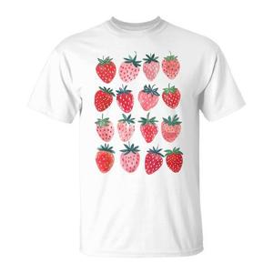 T-Shirt Retrò con Fragole Rosse Stile Cottagecore, Design con Bacche per Promozioni - Product Image 1
