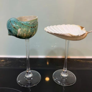 แก้วมาร์ตินี่เทอร์โบขนาด20ซม./เปลือกหอยทำด้วยมือสำหรับจัดแสดงของสะสมงานคริสต์มาสงานปาร์ตี้งานแต่งงานงานฝีมือธรรมชาติ - Product Image 1