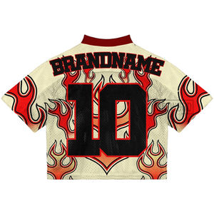 Haute qualité rétro maillot de football léger Streetwear surdimensionné américain maille maillot Football personnalisé nom de l'équipe - Product Image 4