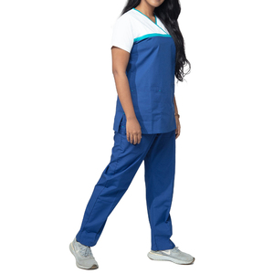 Medical Scrubs Hospital Uniform <b>Set</b> V-Neck Top and Pants for <b>Doctors</b> and Nurses Safety Protective Labour Suit - Product Image 4