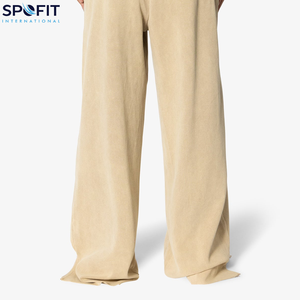 เสื้อผ้าแนวสตรีทแวร์ผ้าคอตตอนโพลีเอสเตอร์แบบหนาทรงหลวมเอวสูงสีทึบเสื้อผ้าแนวสตรีทใส่กลางแจ้งไซส์ใหญ่พิเศษผ้าคอตตอน100% ีเอสเตอร์ - Product Image 5