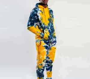 Venta caliente de los hombres Tie-Dyed Chándal Transpirable Cómodo con capucha con el mejor servicio de fabricación OEM Tie-Dyed Chándal - Product Image 1