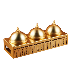 Ensemble de trois bols jetables modernes et élégants avec couvercles en métal noir mat au laser pour servir des fruits secs et des chocolats - Product Image 4