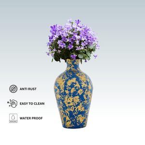 Top vente moderne Antique or touché acier inoxydable fer fleur Vase élégant extérieur maison jardin décor fête mariage événements - Product Image 2