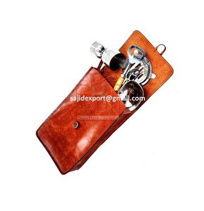 Ensemble de couverts en acier inoxydable avec poignée en bois pour décor de table de service avec porte-panier en bois avec pochette en cuir - Product Image 2