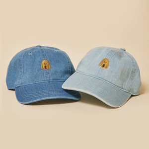 Custom Logo <b>Light</b> Blue Denim Baseball Cap With Embroidered <b>Dog</b> Logo 6-Panel Adjustable Unisex Casual Hat - Product Image 1