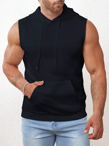 Sudadera con Capucha sin Mangas Personalizada para Hombre, Sudadera sin Mangas para Gimnasio, Sudadera con Capucha sin Mangas de Felpa Gruesa Informal para Hombre - Product Image 5