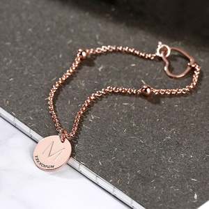 Jeulia Personalized Sterling Silver Heart <b>Initial</b> <b>Bracelet</b> - Product Image 5