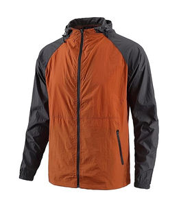 <b>Men</b> Lightweight Two Tone Canvas Windbreaker Anorak <b>Jacket</b> Waterproof Windproof High Quality Full Zipper Stand Collar Front Logo - Product Image 1