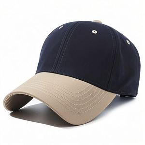 Gorra de Béisbol Casual de 5 Paneles para Parejas, Personalizable, de Algodón Puro, con Bloques de Color, Protección Solar, Letra Bordada y Detalle de Puntos - Product Image 1
