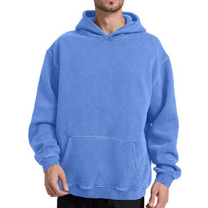 Ropa básica de secado rápido para correr de peso pesado, ropa básica de mezcla de algodón, suéter liso, sudaderas con capucha de talla grande para hombres - Product Image 1
