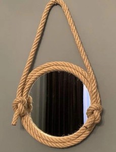 Round Rope <b>Mirror</b> | Home Decor Large Wall <b>Mirror</b> | <b>Hanging</b> Rope <b>Mirror</b> - Product Image 3