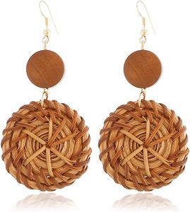 Pendiente de ratán de moda exportación a granel mejor opción pendiente para el verano de Hawaii - Product Image 6