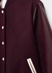 Blouson universitaire en laine et cuir pour femme, haute qualité, style streetwear tendance pour l'hiver 2026 - Product Image 5