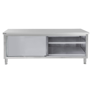 700 Stainless Steel <b>Work</b> <b>Table</b> with 1000 mm Sliding Doors <b>for</b> Kitchen Storage - Product Image 1
