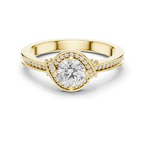 Bague en diamant de laboratoire rond brillant de 0,836 CT pour femmes, clarté VVS-VS EF, or 18 carats, 14 carats, 10 carats et argent 925, rose, jaune - Product Image 1