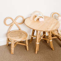 Mesa y sillas de mimbre para niños, juego de muebles de fábrica de Vietnam, precio barato, venta al por mayor, diseños únicos