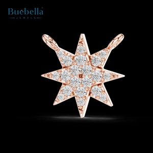 Alta calidad personalizada 925 Plata y 14K chapado en oro blanco nuevo Hip Hop simulado diamante estrella redondo Moissanite colgante y dijes - Product Image 3