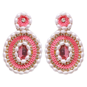 Pendientes colgantes hechos a mano con cuentas de semillas para mujer, Pendientes colgantes con cuentas llamativas bohemias a la moda, coloridos y elegantes - Product Image 1