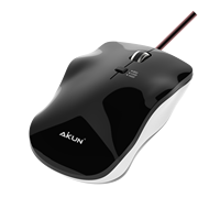AIKUN Souris optique 3D filaire pour la maison LT12-Office avec commutateur DPI 800/1200/1600, câble USB, roue en caoutchouc, Plug and Play