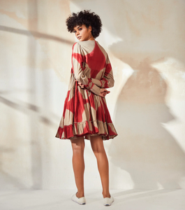 ชุดเดรสแบบชิ้นเดียวสำหรับผู้หญิงใหม่ฤดูร้อนชุดเดรสสั้นทรงหลวมคอสูงแขนยาวพิมพ์ลายด้วยกระดุมยาวถึงพื้นกางเกงขาสั้นยาวเป็นธรรมชาติ - Product Image 2