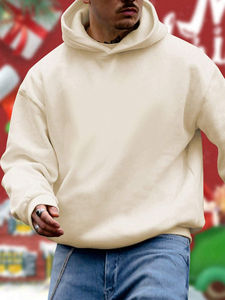 Sudaderas con capucha personalizadas con logotipo, gruesas, extragrandes, para hombre, de algodón y poliéster de alta densidad. - Product Image 4