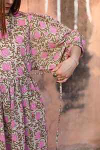 Robe tunique en coton à imprimé floral fait main, tenue décontractée d'été bohème pour femmes - Product Image 4