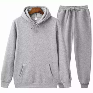 Ensemble de survêtement sportif hiver 2026 : sweat à capuche et pantalon, manches longues, décontracté, 100 % coton molletonné, personnalisable avec logo - Product Image 4