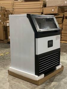 Machine à glaçons professionnelle en acier inoxydable, production 110 kg/24h, capacité de stockage 25 kg, 220V avec affichage numérique - Product Image 5