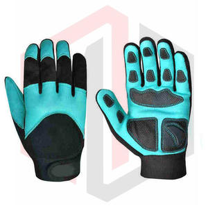 Gants de mécanicien unisexes en coton avec paume en cuir synthétique PU et anti-vibration pour le soudage et l'assemblage industriels - Product Image 4