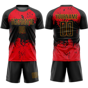 Vente directe d'usine, uniforme de football unisexe pour adultes, design personnalisé, 100% polyester, séchage rapide, meilleur prix de gros pour les vêtements de football - Product Image 4